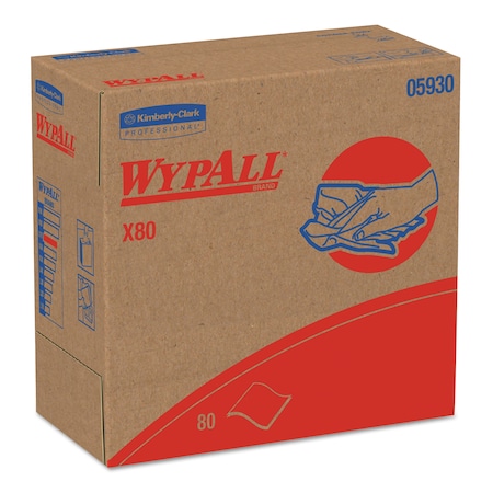 Wypall Wipes, Red, Box, HYDROKNIT®, General Purpose, Unscented, 9.13" W. x 412-05930